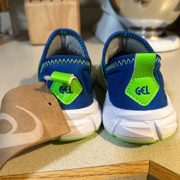 Asics Kids' Vibrant Blue and Lime Sneakers - Picture 4 of 5